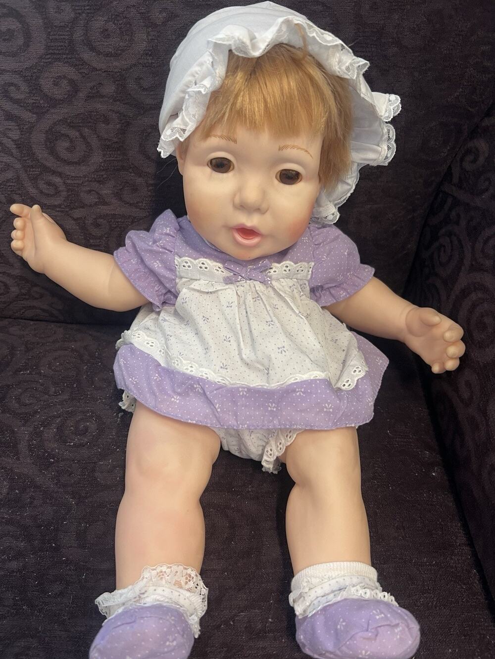 Hasbro Real Baby by Judith Turner 21" 3 pound's purple dress